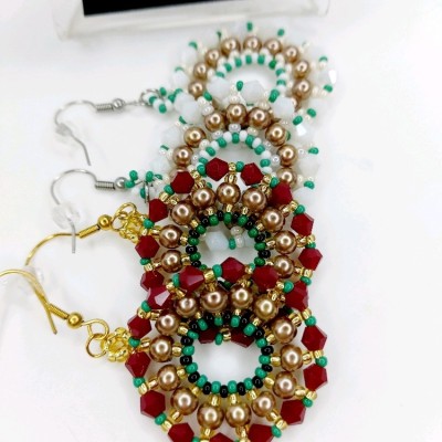 گوشواره دستساز مرواریدی گرد
