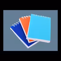 دفتر یادداشت 1/16 سیمی طلقی رنگی تک جلدی