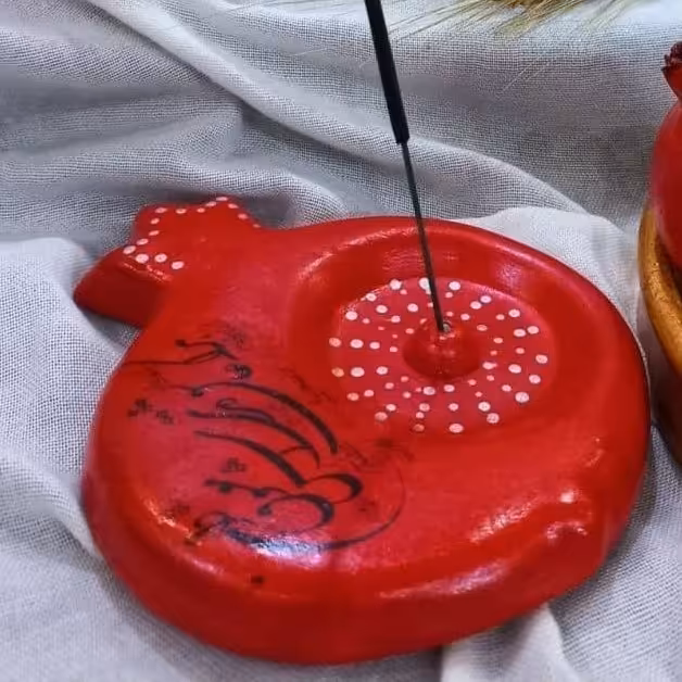 جا عودی اناری زیبا ،مناسب برای شب یلدا، کار شده با رنگ اکرولیک و دکوپاژ شده....