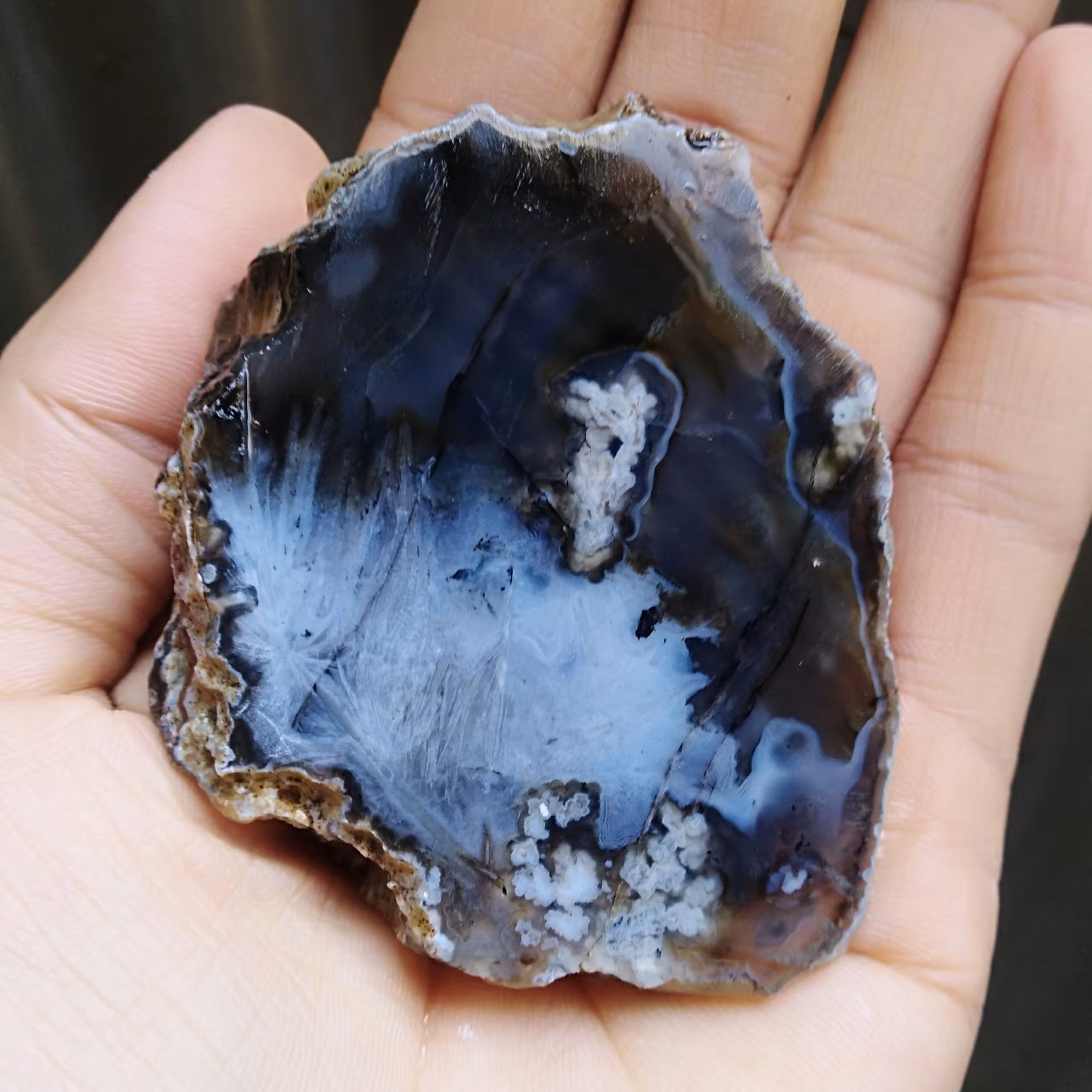 اسلایس راف عقیق خرمایی شجردار مویی بی نظیر کاملا طبیعی