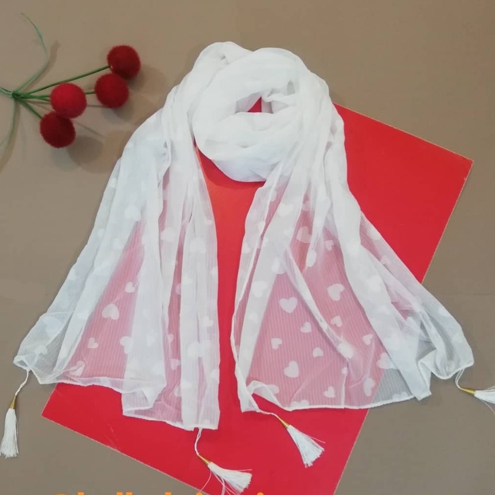 شال حریر سفید