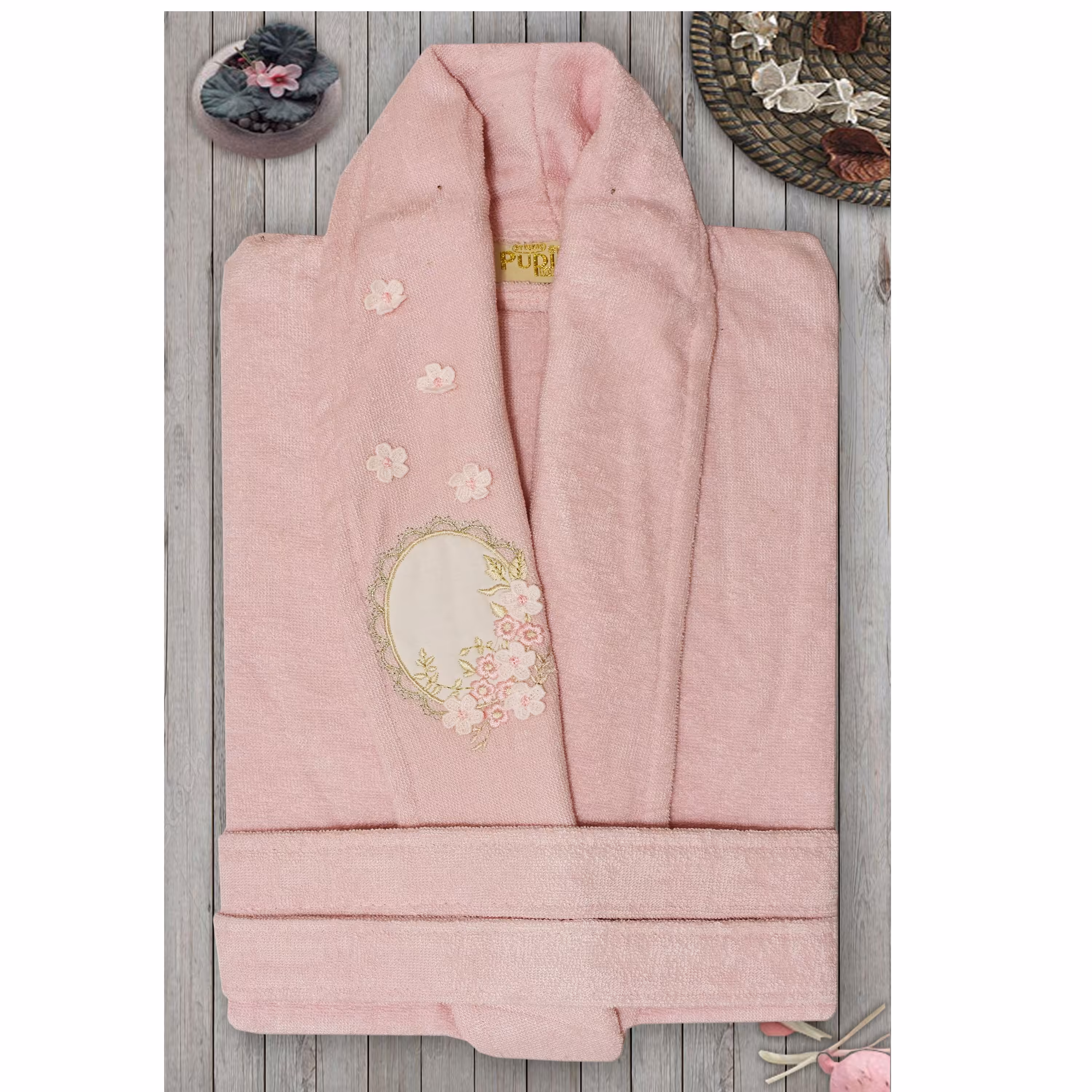 حوله تن پوش ترک بامبو برند پاپیلا رنگ صورتی 