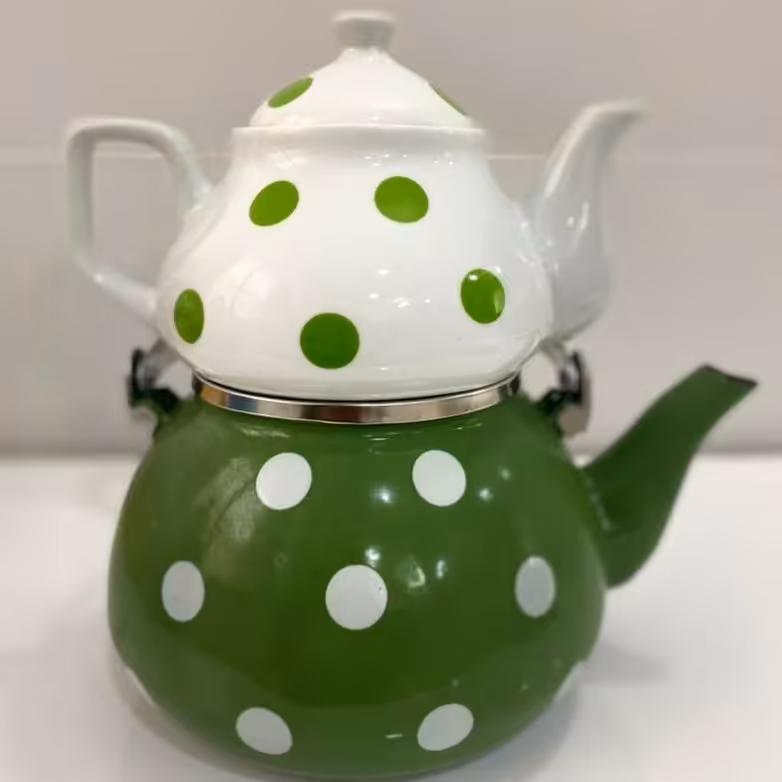 کتری قوری لعاب خالدار شیک و درجه یک