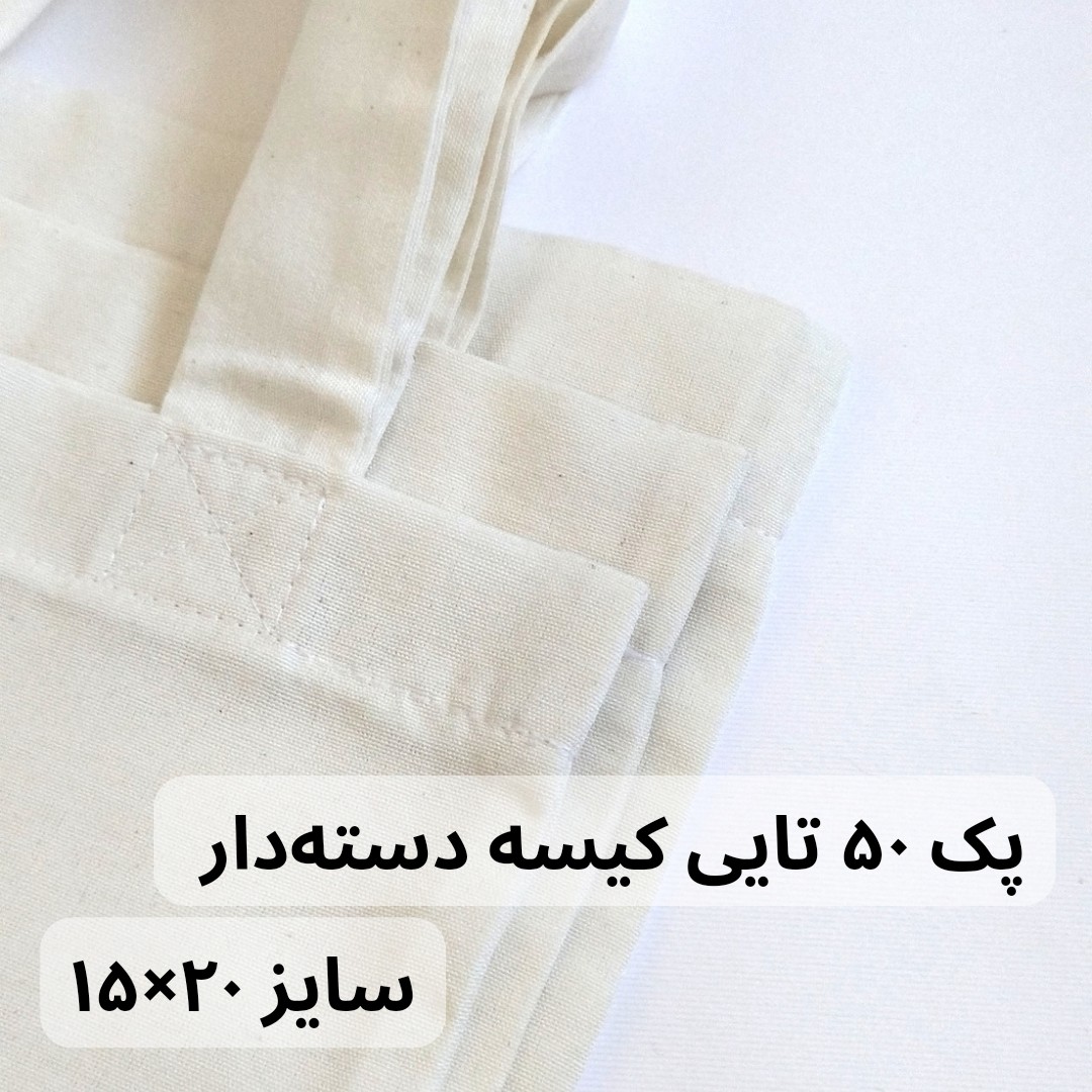 پک 50 تایی کیسه دسته دار متقال سایز 15 در 20