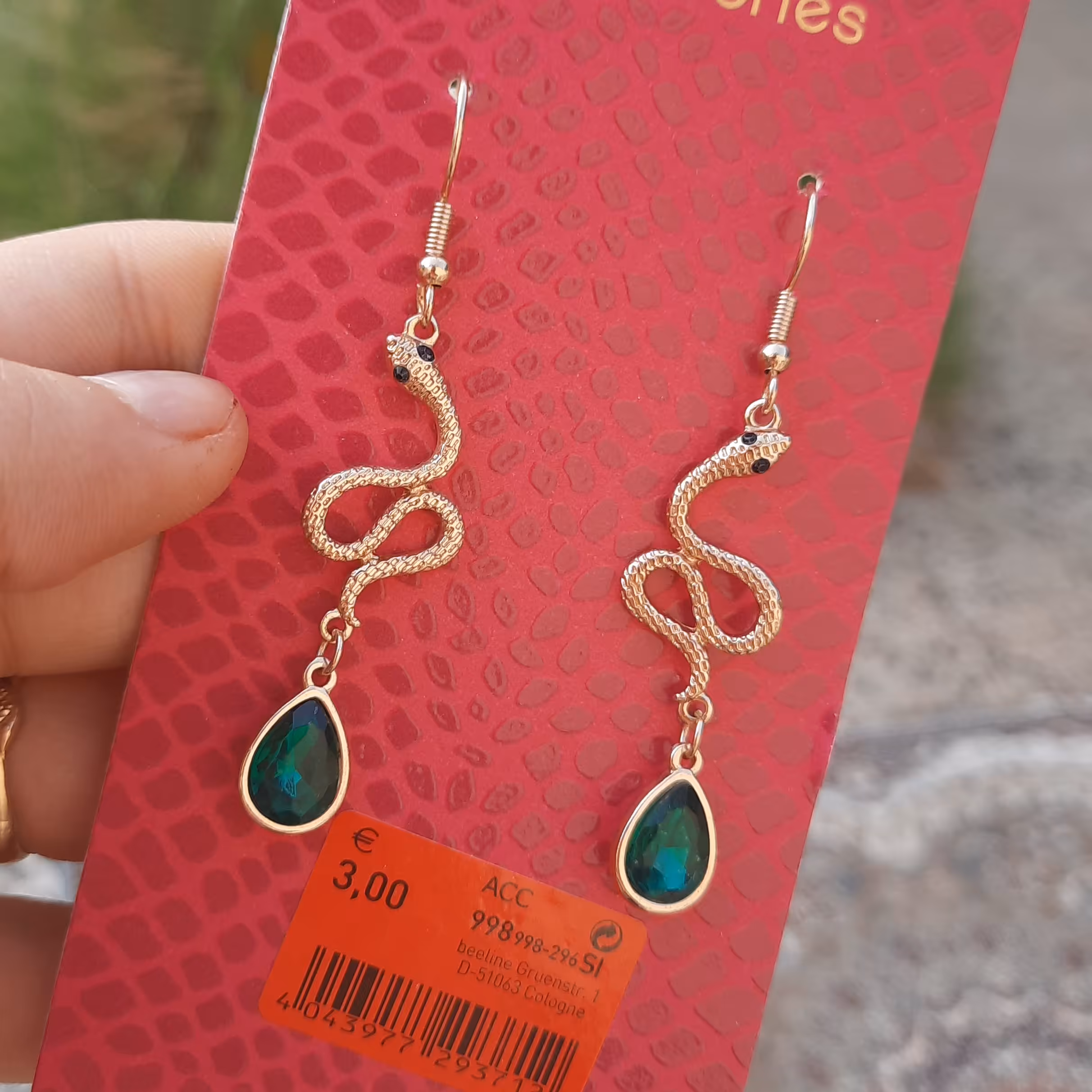 گوشواره مار نگین دار