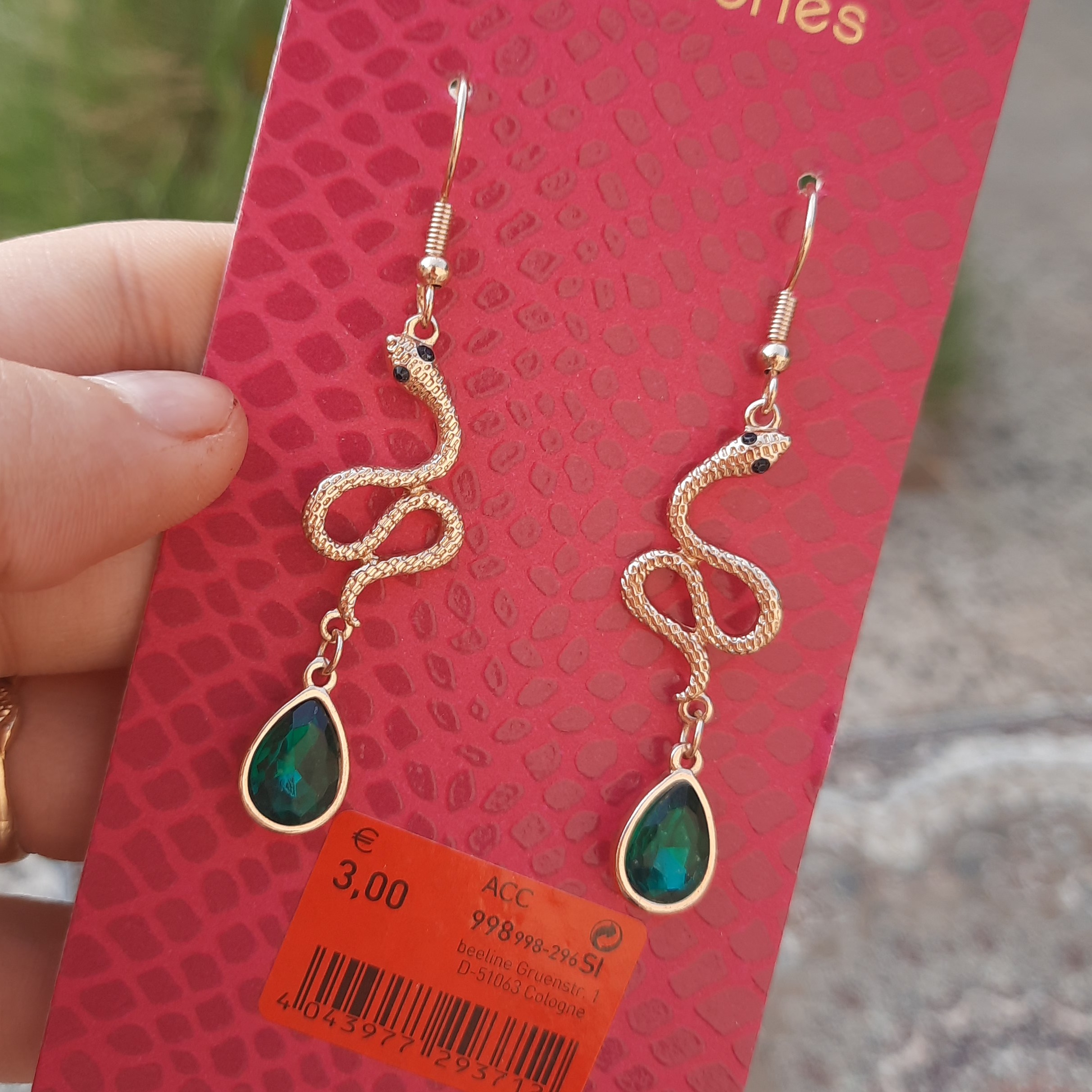 گوشواره مار نگین دار