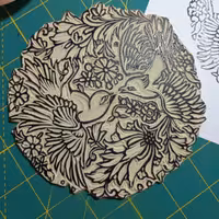 مهر دستساز سایز بزرگ طرح پرنده