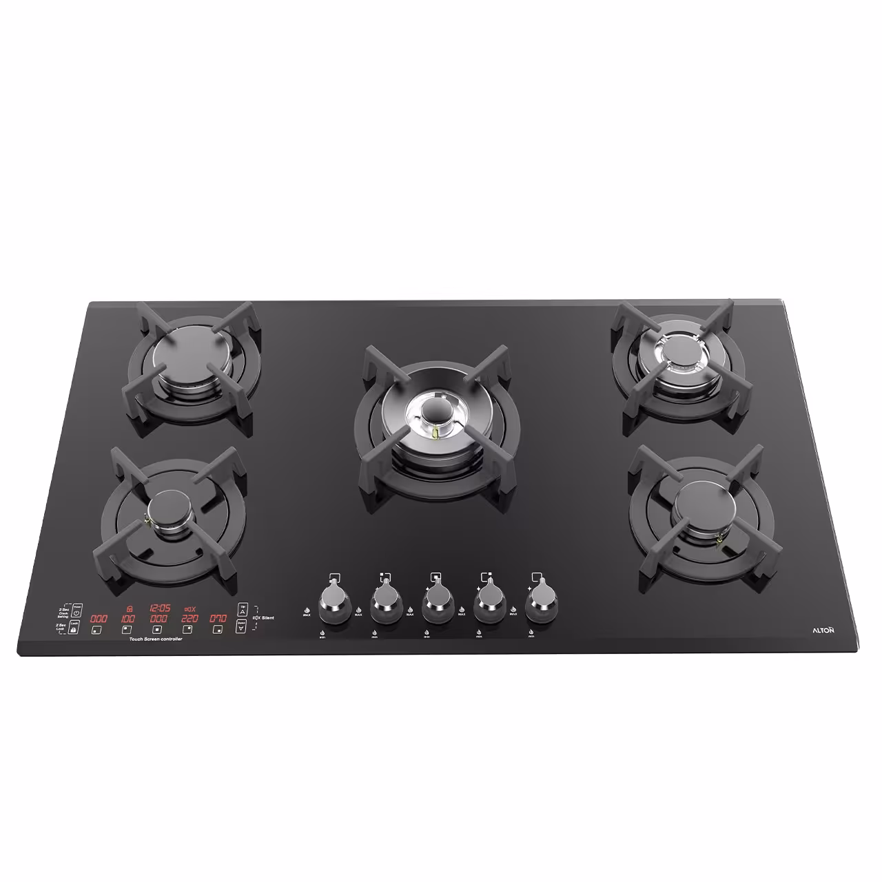 گاز رومیزی آلتون مدل G530D  تایمر دار مشکی پلوپز وسط 