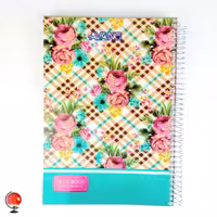 دفتر زبان سیمی 4 خط 50 برگ طرح گل آونگ