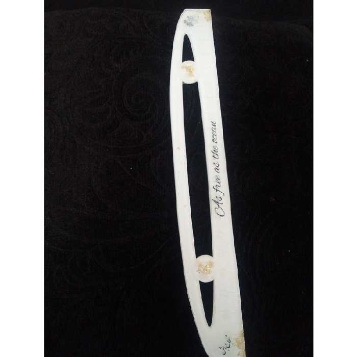 خط کش 20سانتی لوازم التحریر  رزینی کارشده با ورق طلا اکلیل و جملات انگیزشی