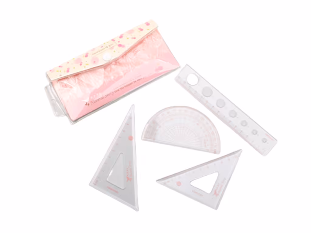 ست خط کش، گونیا و نقاله (دارای رنگبندی)