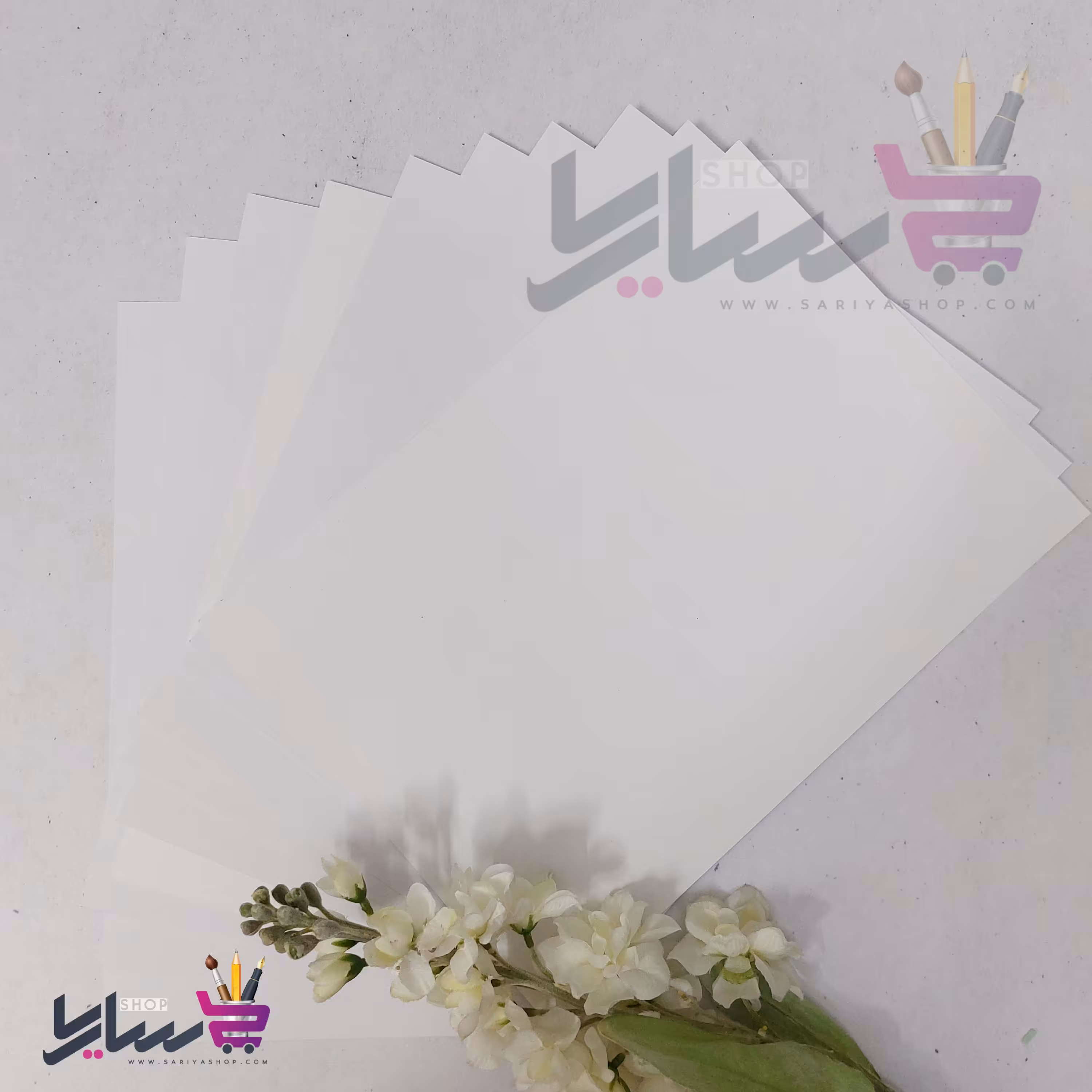 مقوا سفید گرم بالا بسته 10 عددی