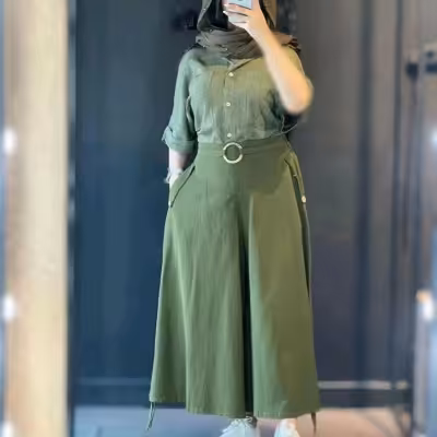 ست شومیز شلوار بگ زنانه مدل محدثه