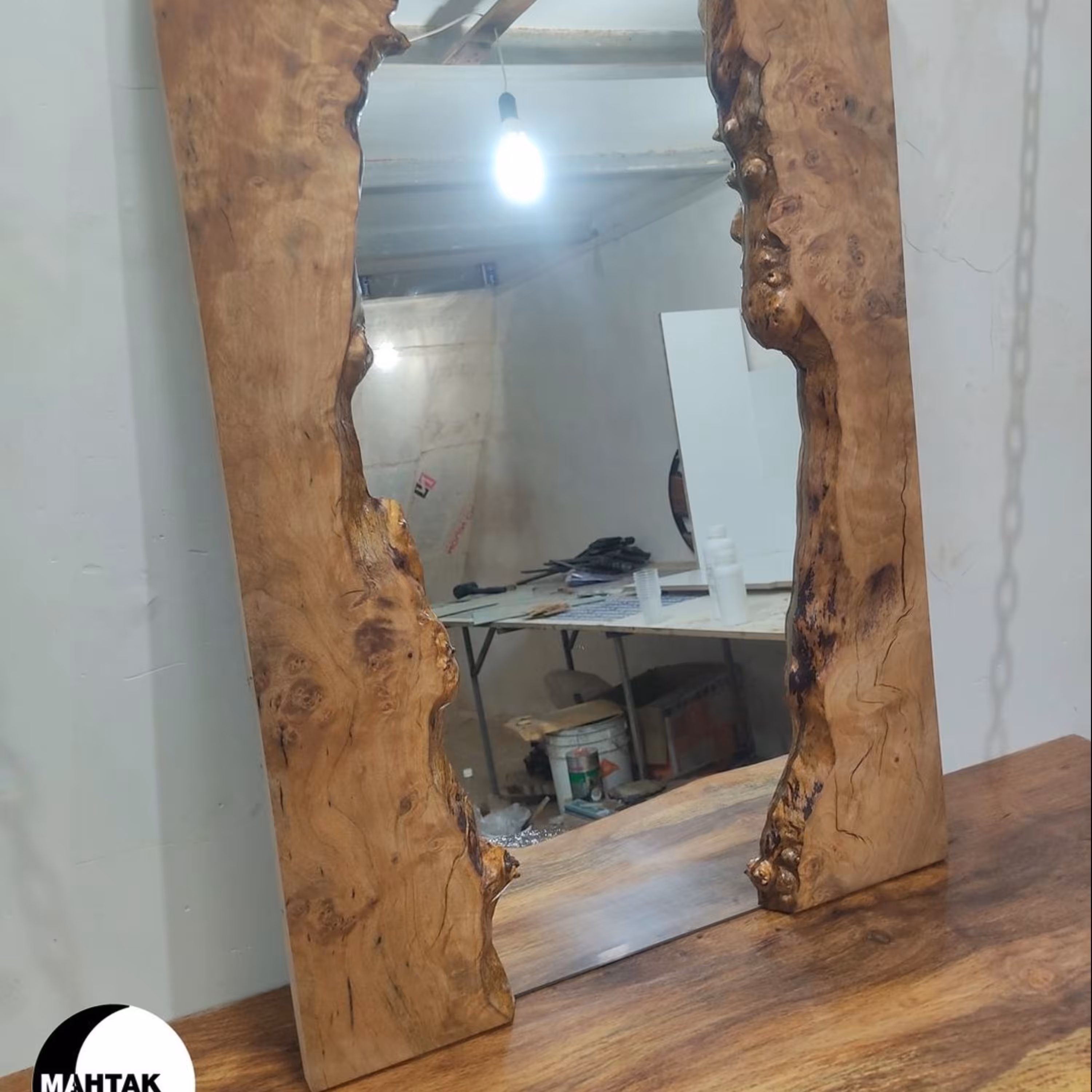 آینه روستیک از چوب توسکا کد 120