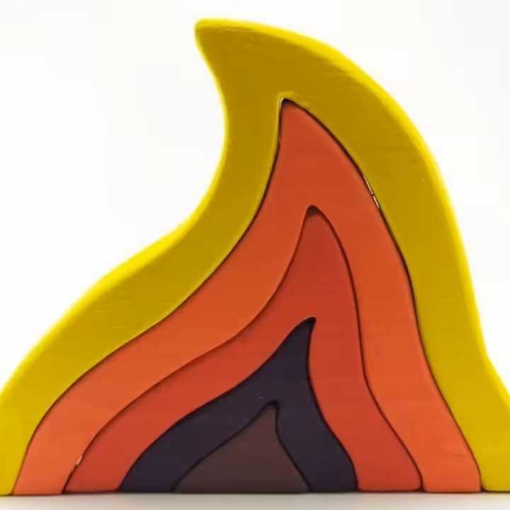 اسباب بازی چوبی پازل آتش دست ساز برند نیلو تویز با مرغوب ترین چوب