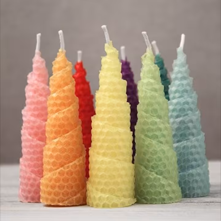 شمع موم عسلی مخروطی(تکی)