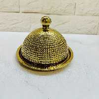 کره خوری طلایی (رنگ تضمینی وثابت شده) دوخانه  درب دار قابل شستشوجعبه کادویی