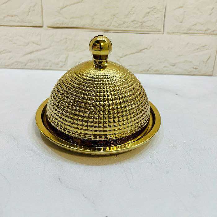 کره خوری طلایی (رنگ تضمینی وثابت شده) دوخانه  درب دار قابل شستشوجعبه کادویی