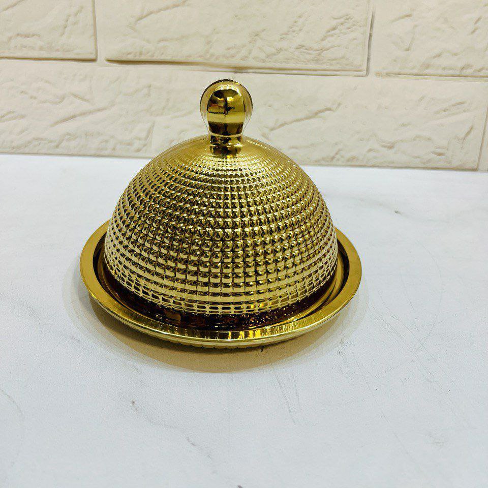 کره خوری طلایی (رنگ تضمینی وثابت شده) دوخانه درب دار قابل شستشوجعبه کادویی