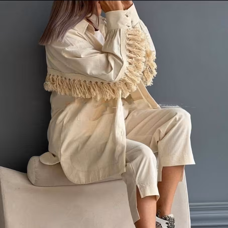 کت وشلوار ریش ریشی مدل آیوا