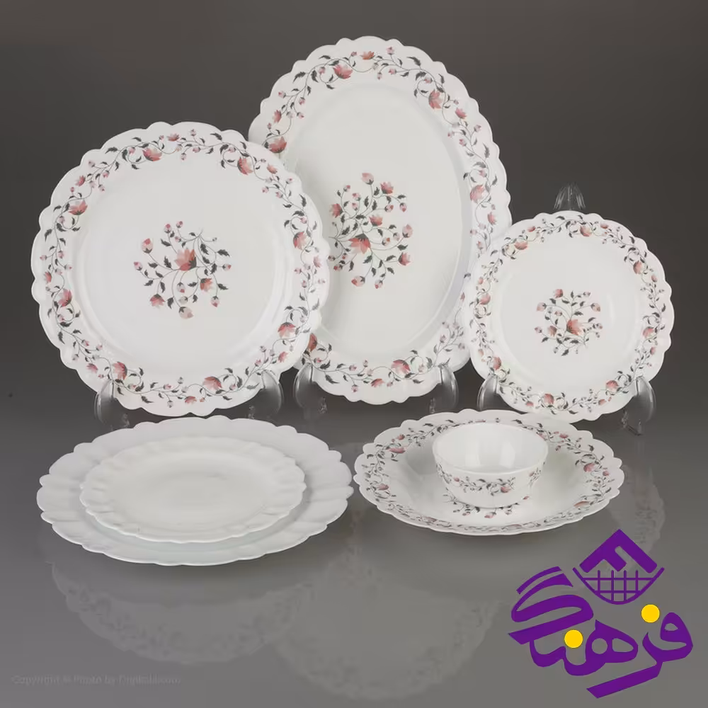 سرویس اپال 25 پارچه مقصود جعبه قرمز(گلوریا صورتی)