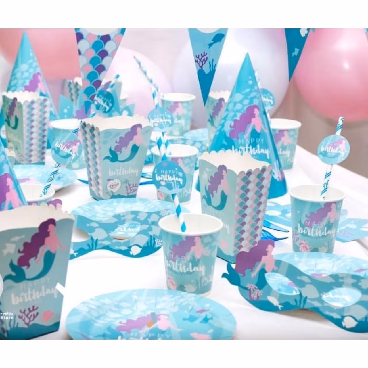 پک کامل تم تولد طرح پری دریایی