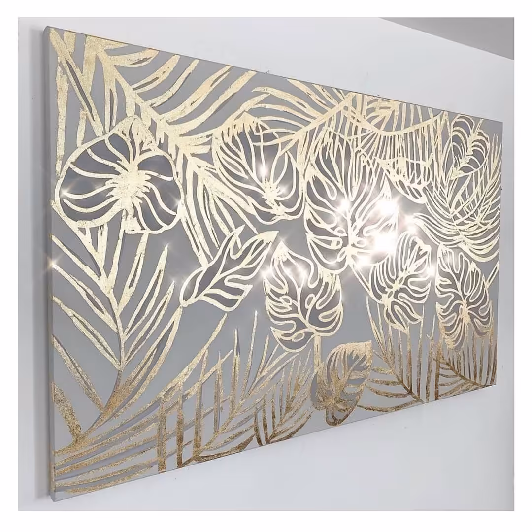 تابلو نقاشی ورق طلا مدل برگ انجیری 1