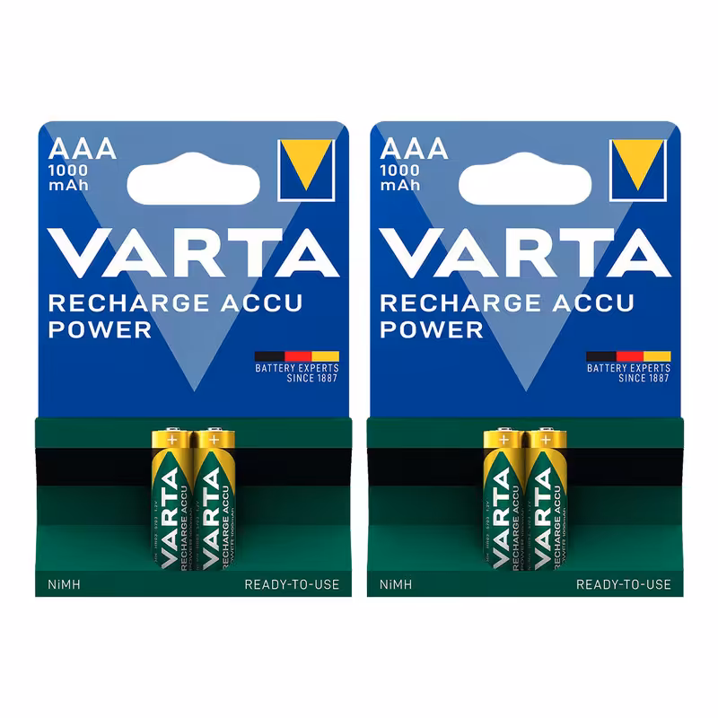 باتری نیم قلمی قابل شارژ وارتا مدل accus 1000 مجموعه 4 عددی