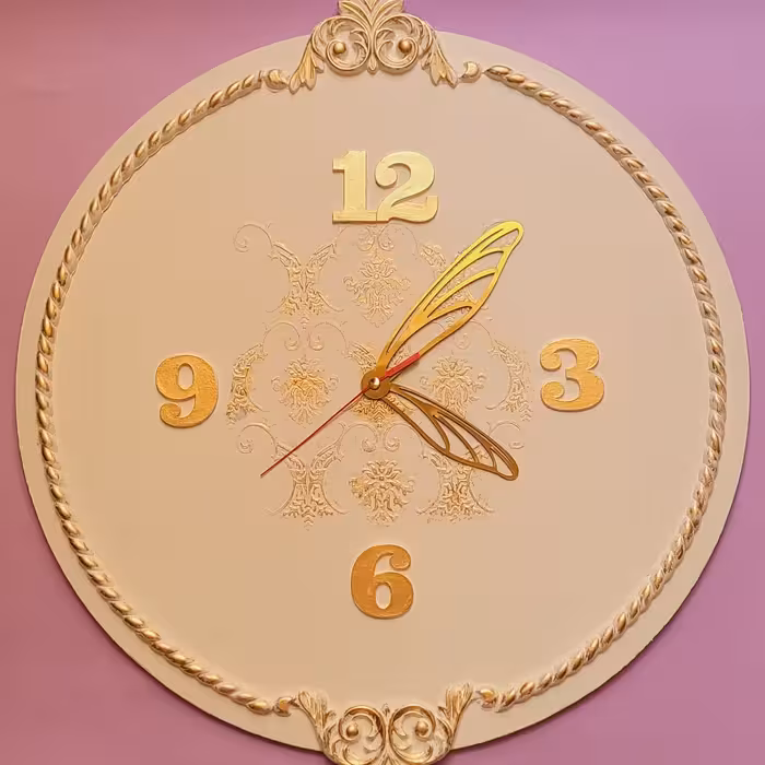 ساعت دیواری قطر 50سانت  سفید مناسب برای پذیرایی و اتاق کار 