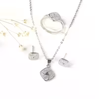 نیمست مربع ساخت ایتالیا نقره925 کد 9531