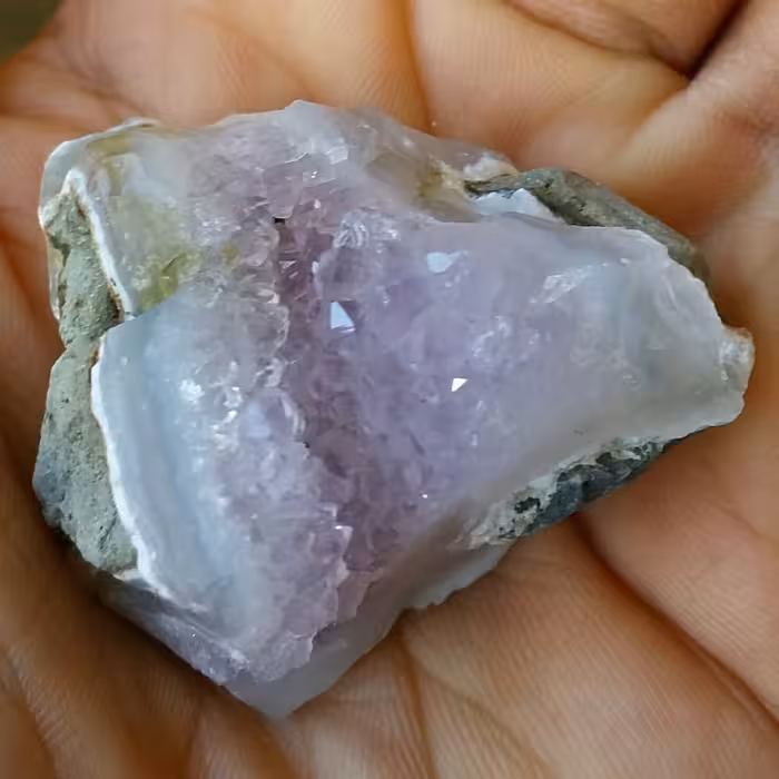 سنگ راف آمتیس پر رنگ بسیار زیبا دیدنی کاملا طبیعی شاهکار خلقت محشر تصویر از 2 طرف نمونه