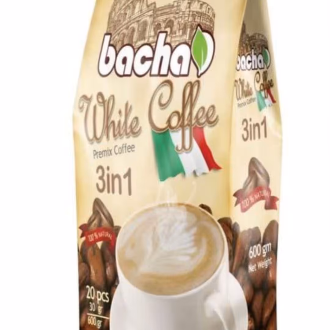 وایت کافی 20 عددی، وزن هر ساشه 30 گرم برند باچاد