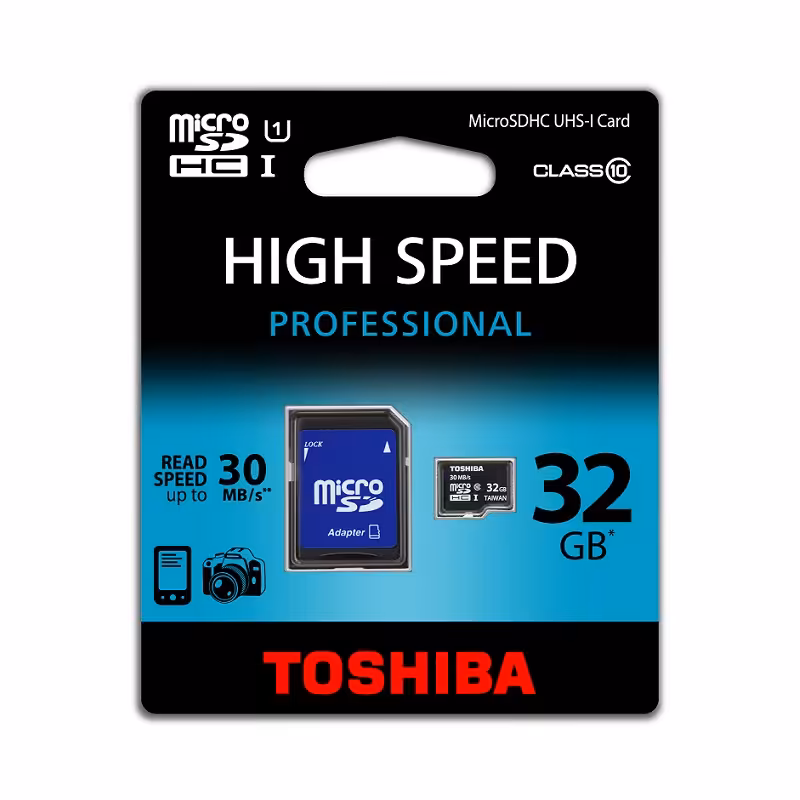 کارت حافظه با ظرفیت 32 گیگابایت توشیبا
