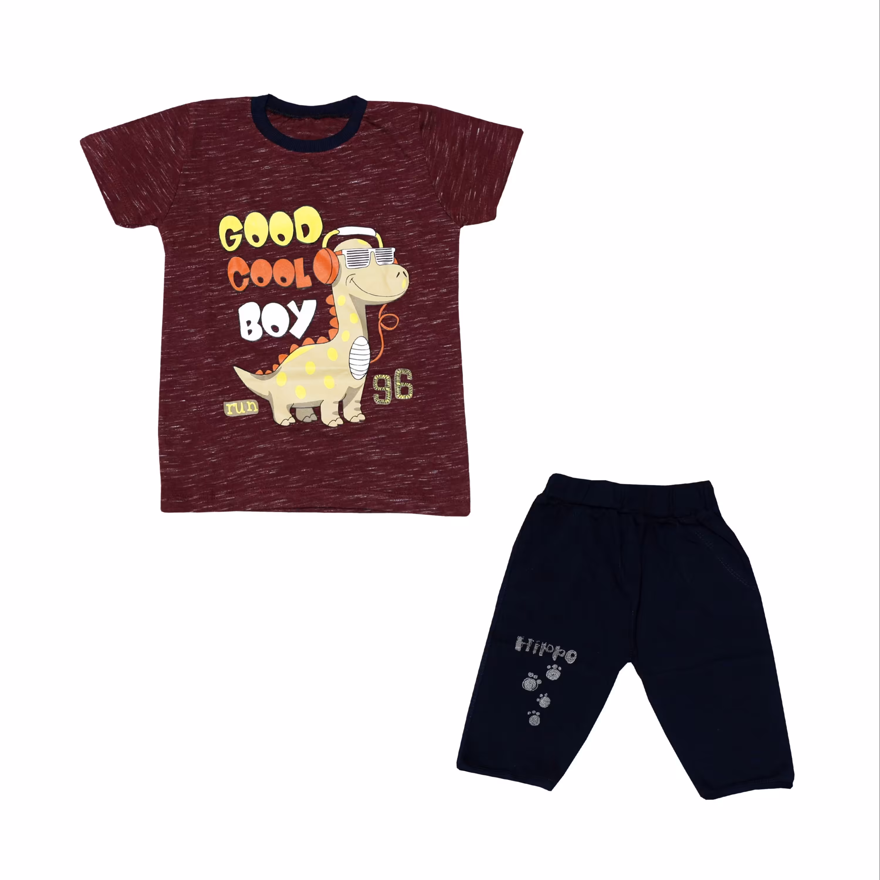 ست تی شرت و شلوارک پسرانه مدل دایناسور 02