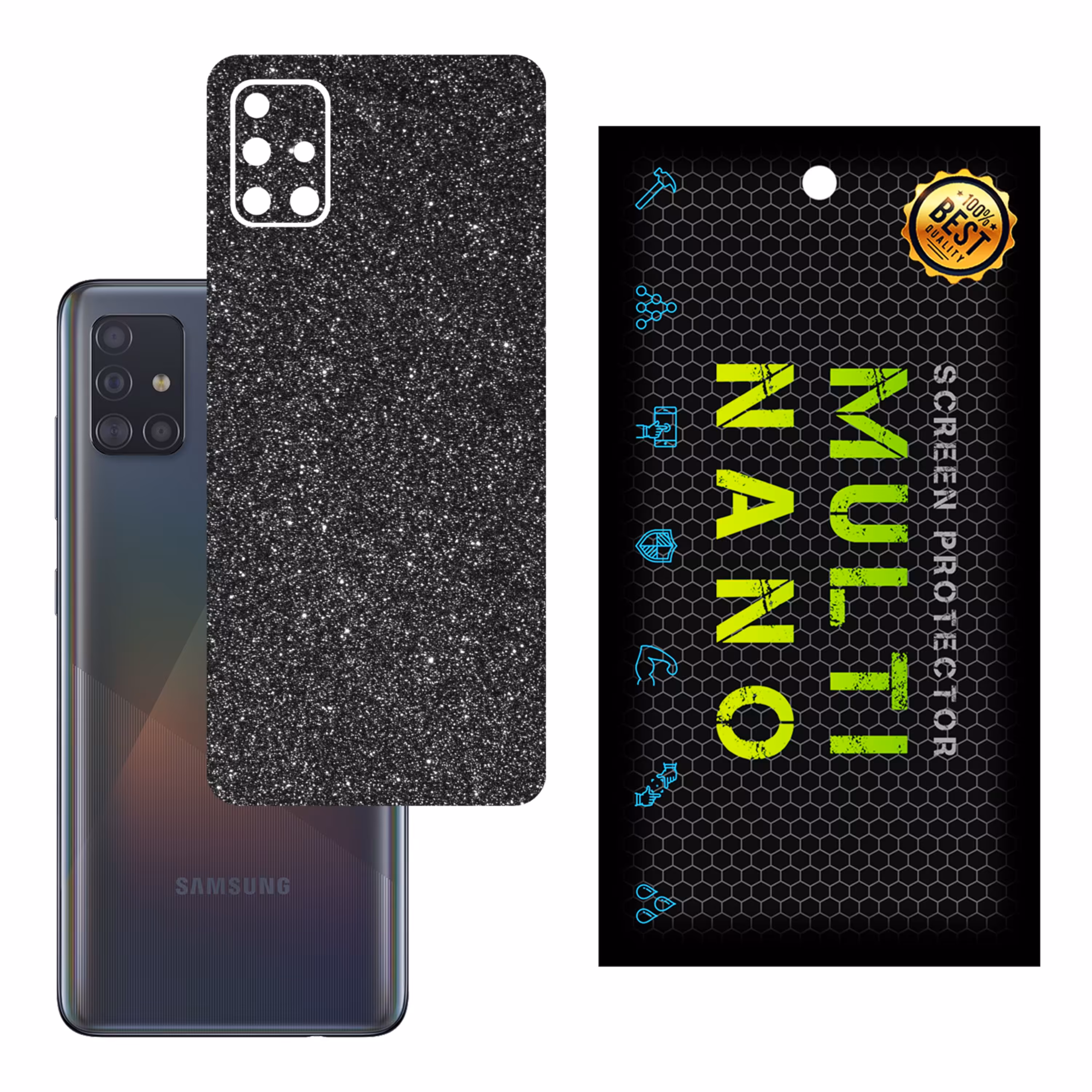 برچسب پوششی MultiNano مدل X-G1F-Gray برای پشت موبایل سامسونگ A71 4G