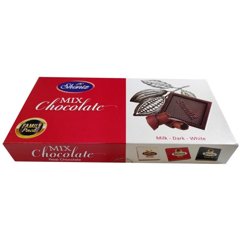 شکلات مخلوط تلخ، شیری و سفید شونیز - 500 گرمی