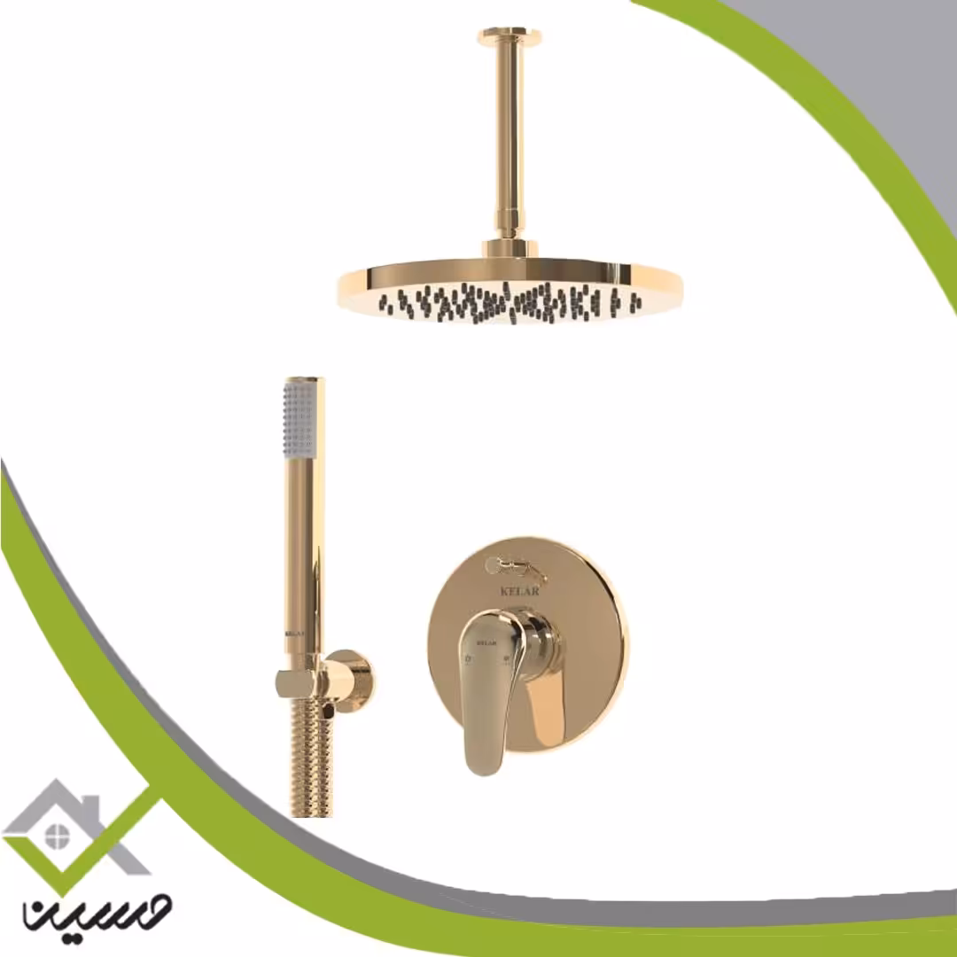 ملزومات دوش توکار تیپ 3 کلاسیک کلار مدل فلور طلایی(هزینه ارسال پس کرایه است)