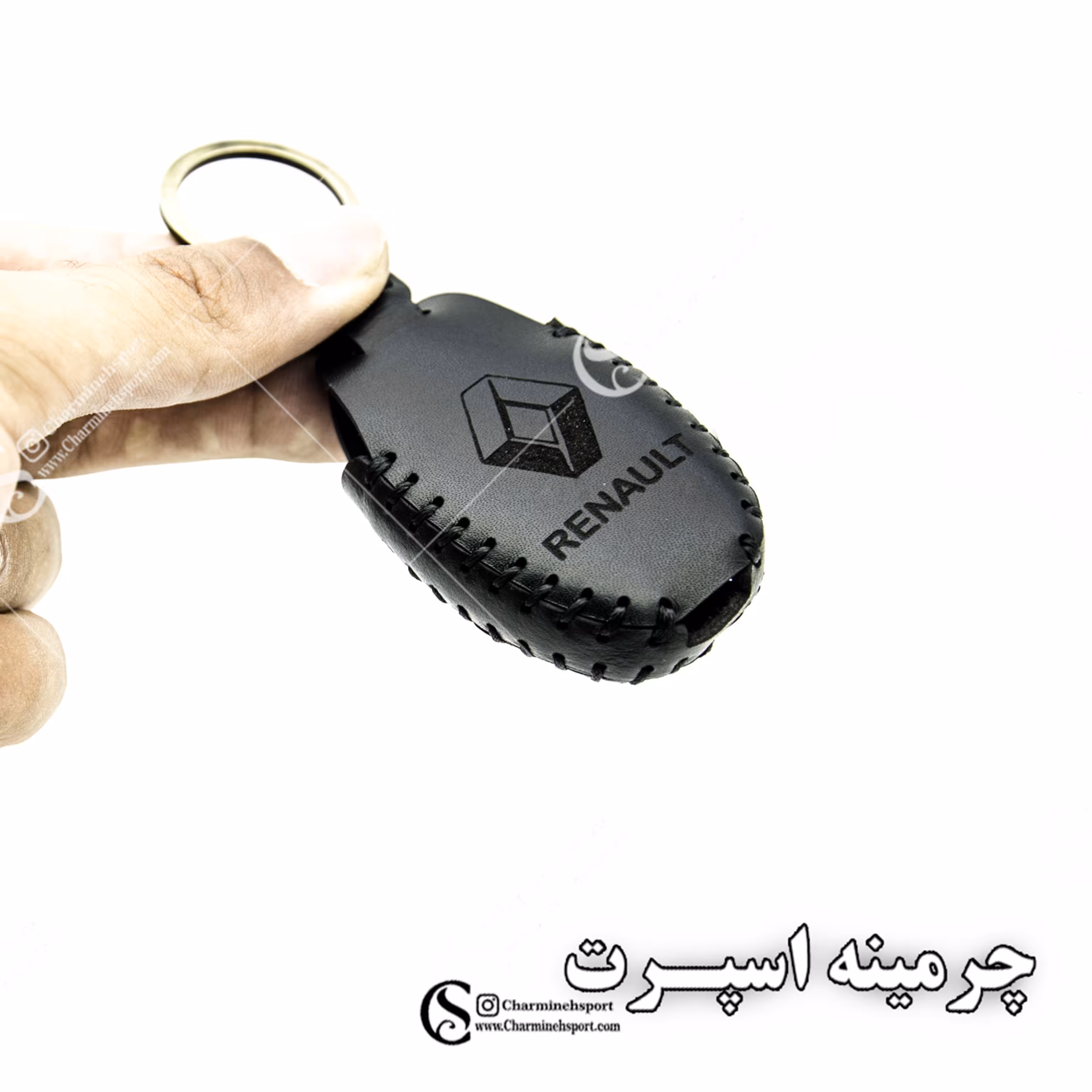 جاسوییچی چرم طبیعی گاوی مشکی مناسب رنو ال 90 و ساندرو