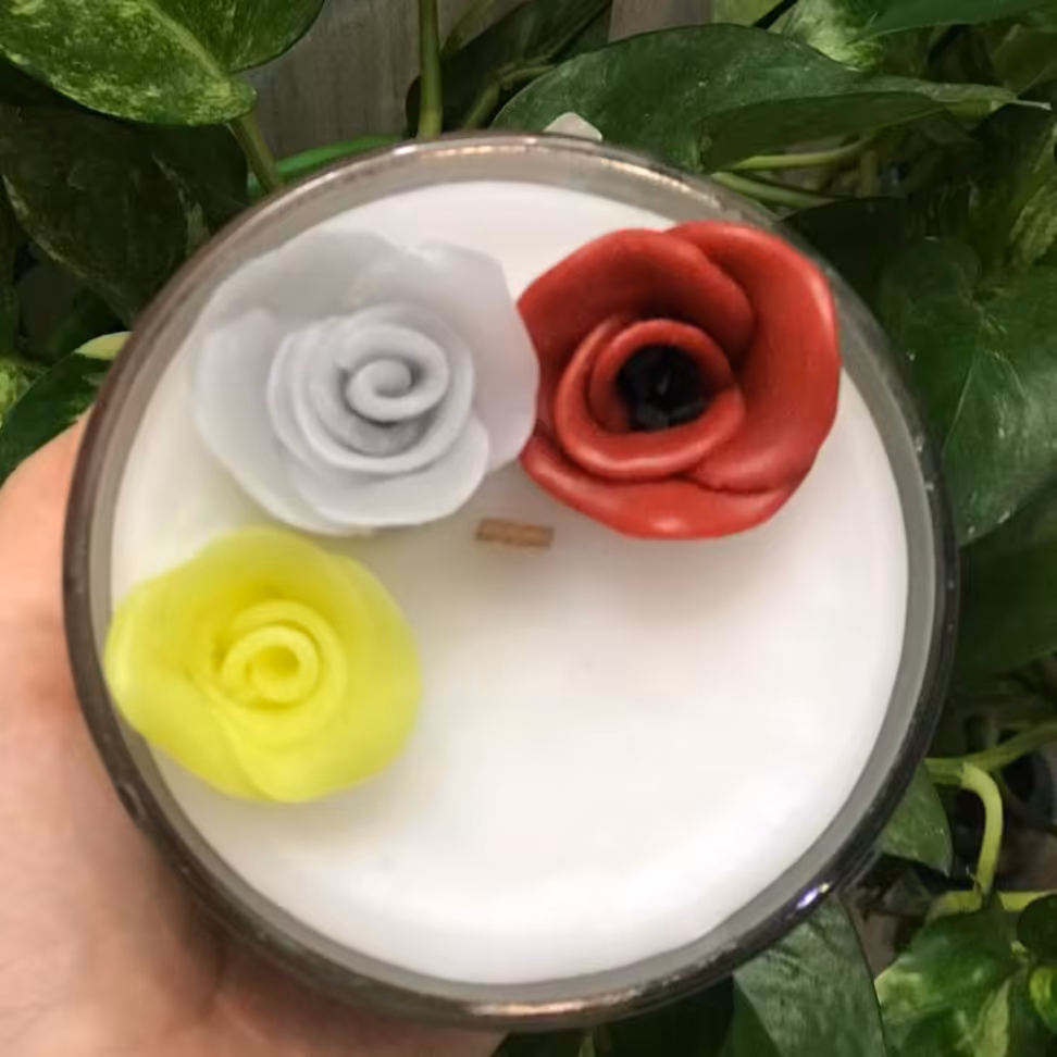 شمع گل دستساز