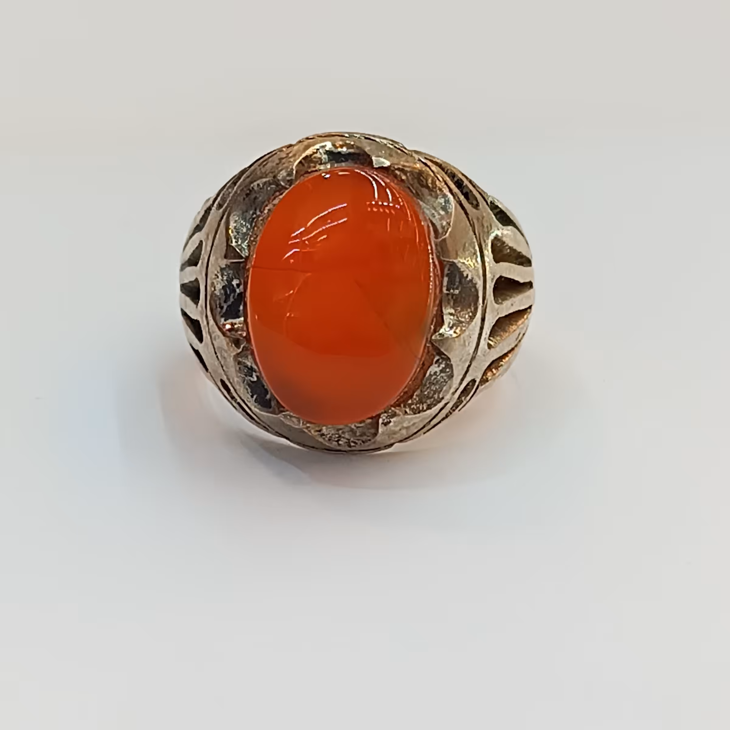 انگشتر نقره مردانه925عیار نگین عقیق یمانی اصل بازرگانی لطفی a6a sl