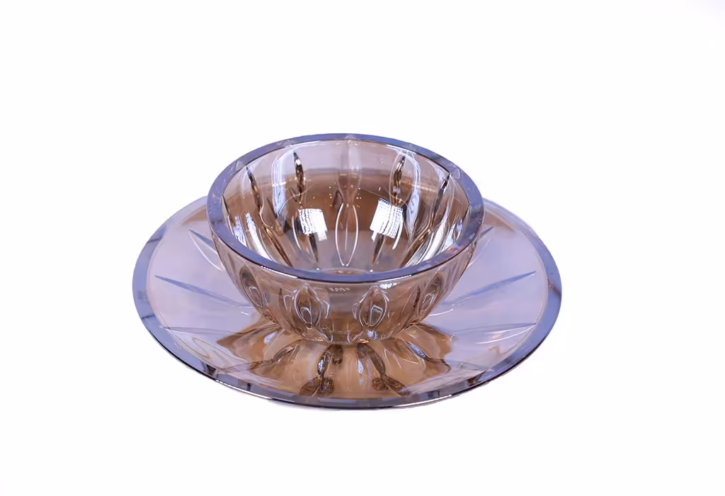 پیاله و پیش دستی کریستال اف ام اف