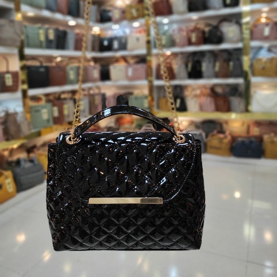 کیف زنانه ورنی خارجی بندزنجیری