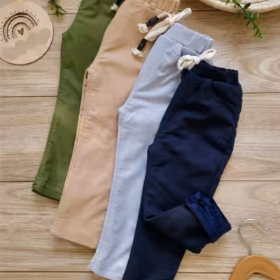 شلوار کتان بچه گانه لاینردار