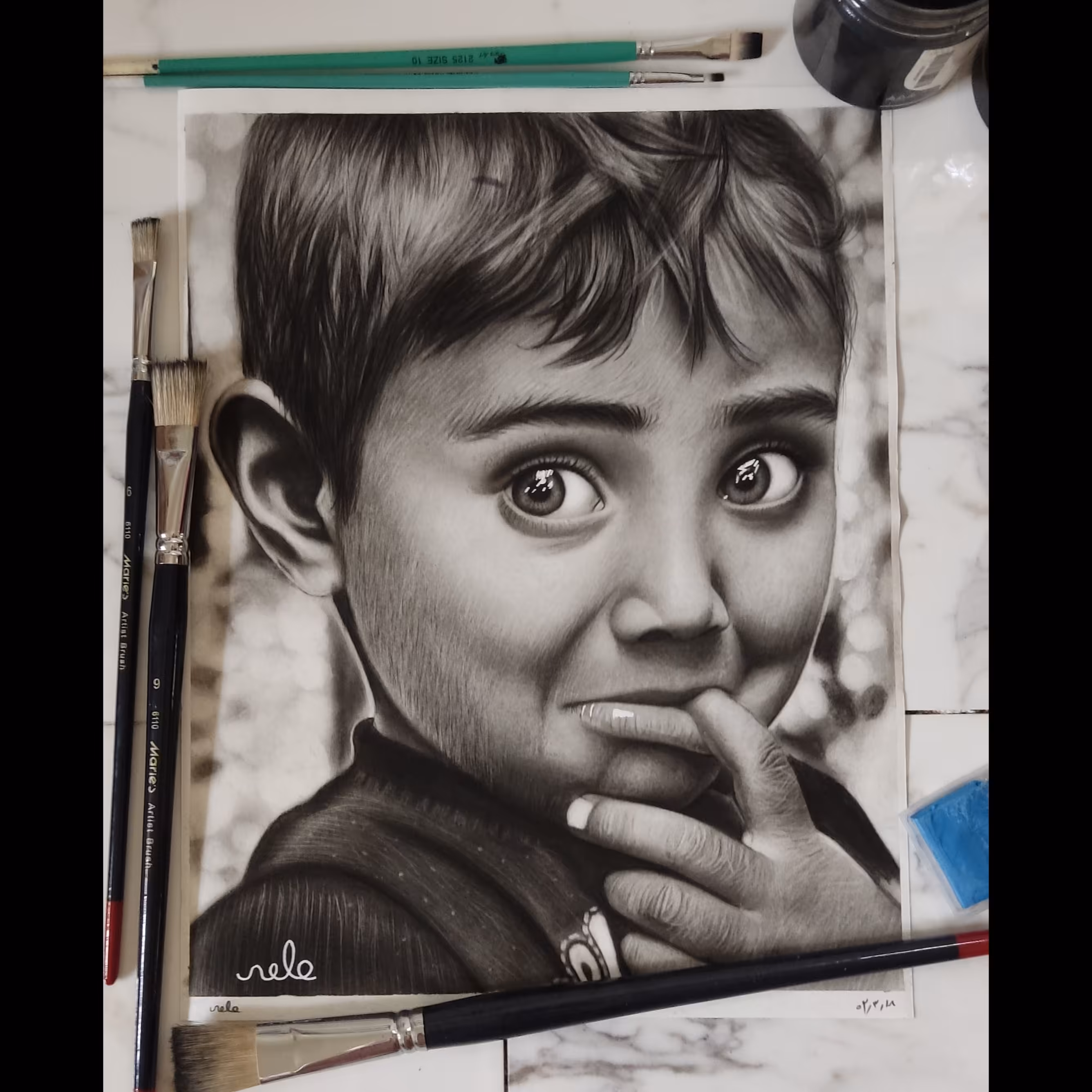 سفارش چهره سیاهقلم  سایز a3 (30در40) 