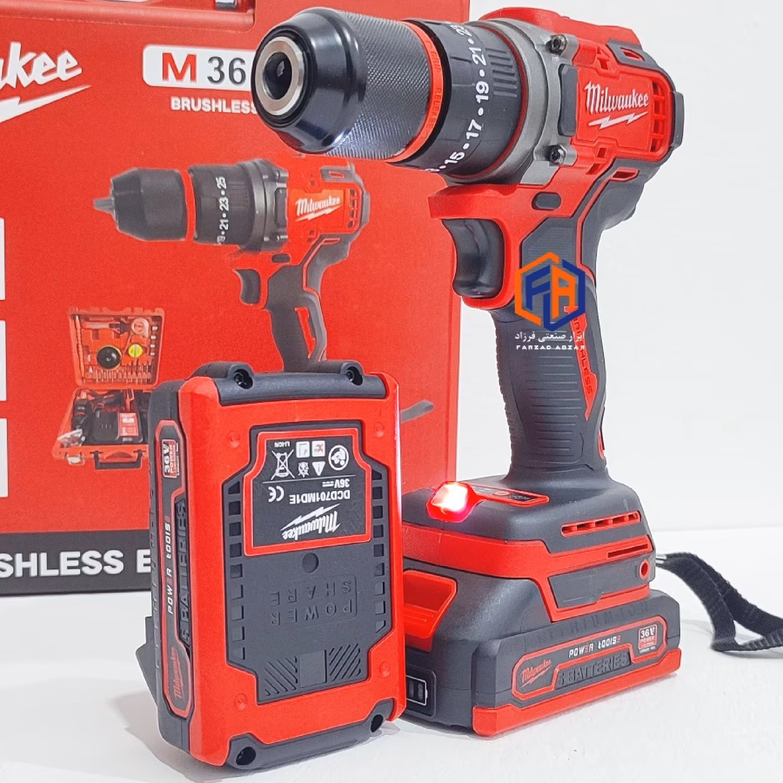 دریل شارژی موتور براشلس میلواکی 36 ولت مدل DCD701MD01E