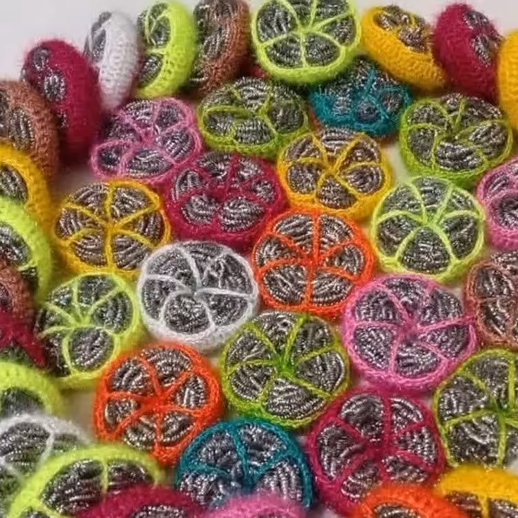 اسکاج و سیم ظرفشویی بافتنی زیبا 