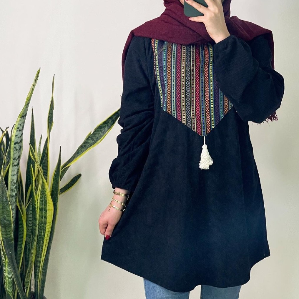 تونیک مانتویی زنانه پاییزی کبریتی سایز 38تا46 سنتی