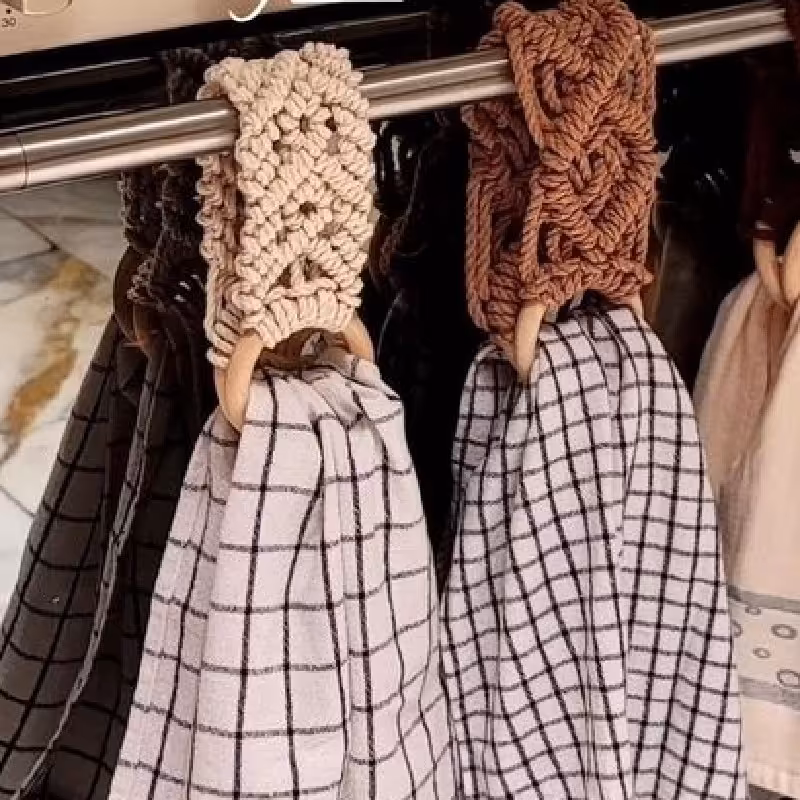 دستگیره دستمال گاز و فر مکرومه 