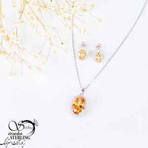 نیمست بیضی با نگین سوارسکی نارنجی کد 11230