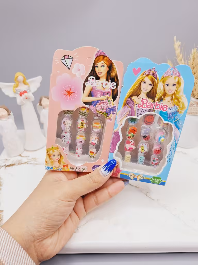 پک 12 تایی ناخن مصنوعی بچگانه با کیفیت بالا و طرح های مختلف